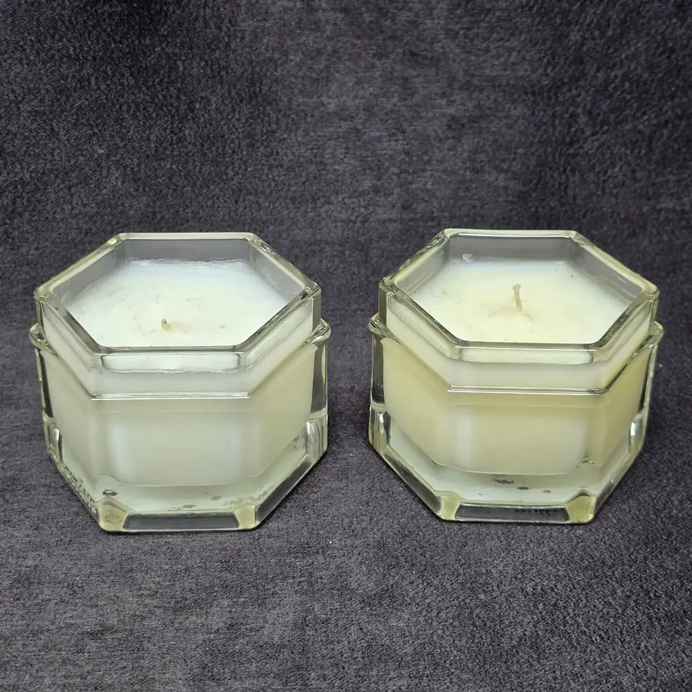 L'Occitane En Provence Scented Candle 3.5 oz Glass Jar Set of 2